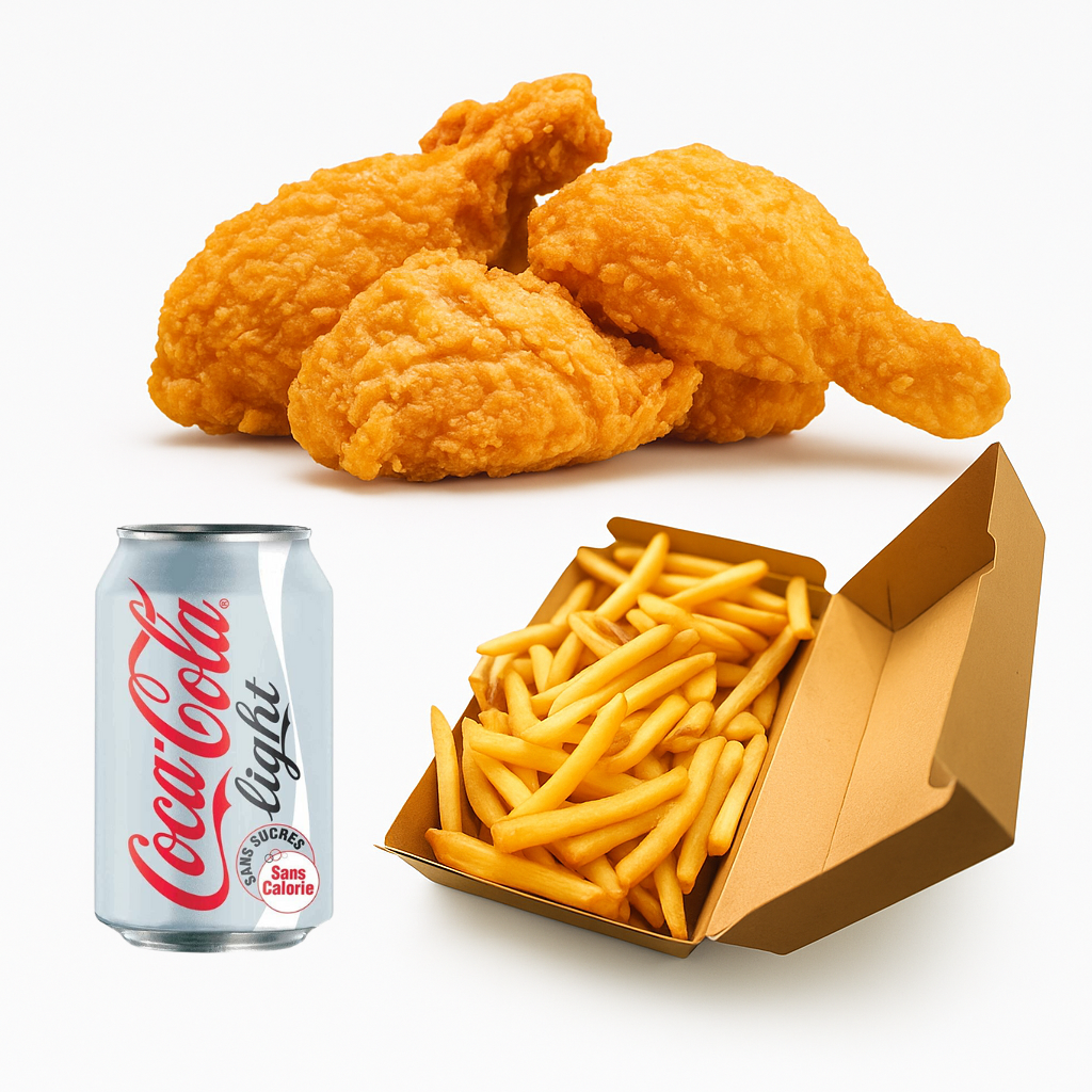 Fried Chicken Combo 🍗+🍟+🥤