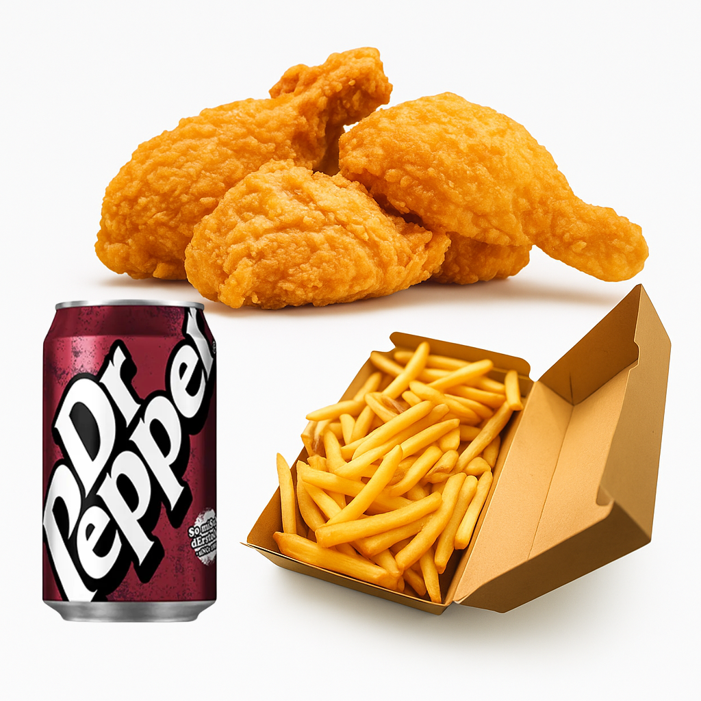Fried Chicken Combo 🍗+🍟+🥤